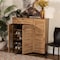 Baxton Studio Coolidge ModernOak Brown Finished Wood 3-Door Shoe Storage Cabinet with Drawer 196-11928-ZORO - alternate 2